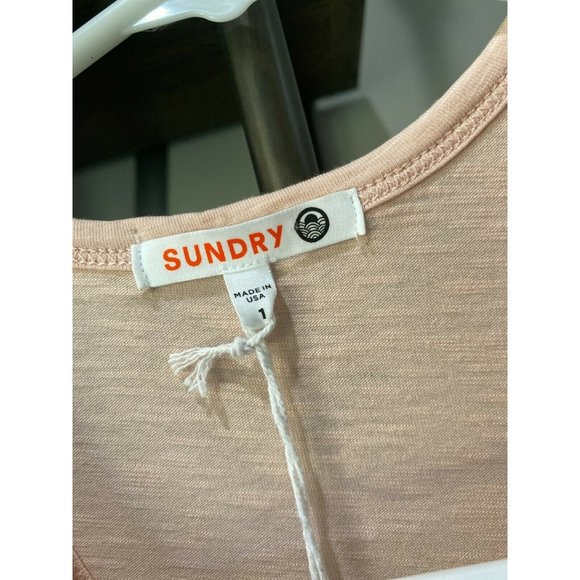 NEW Sundry Pink Nude Ruched Racerback Tank Dress S - Picture 8 of 10